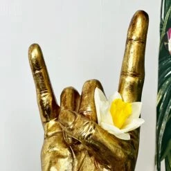 Darthome Limited Gold Rock On Hand Vase -Darthome Limited IMG E4512