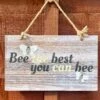 Darthome Limited Hanging Wooden Garden Sign - Bee The Best You Can Bee