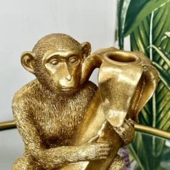 Darthome Limited Gold Monkey With Banana Candlestick Holder -Darthome Limited IMG E4534