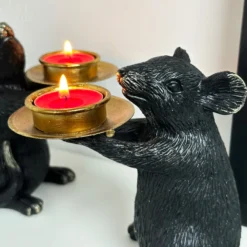 Darthome Limited Black And Gold Mouse Candle Holder Pair -Darthome Limited IMG E4576
