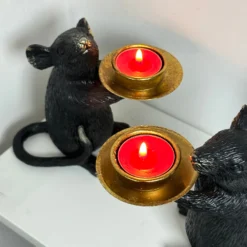 Darthome Limited Black And Gold Mouse Candle Holder Pair -Darthome Limited IMG E4577