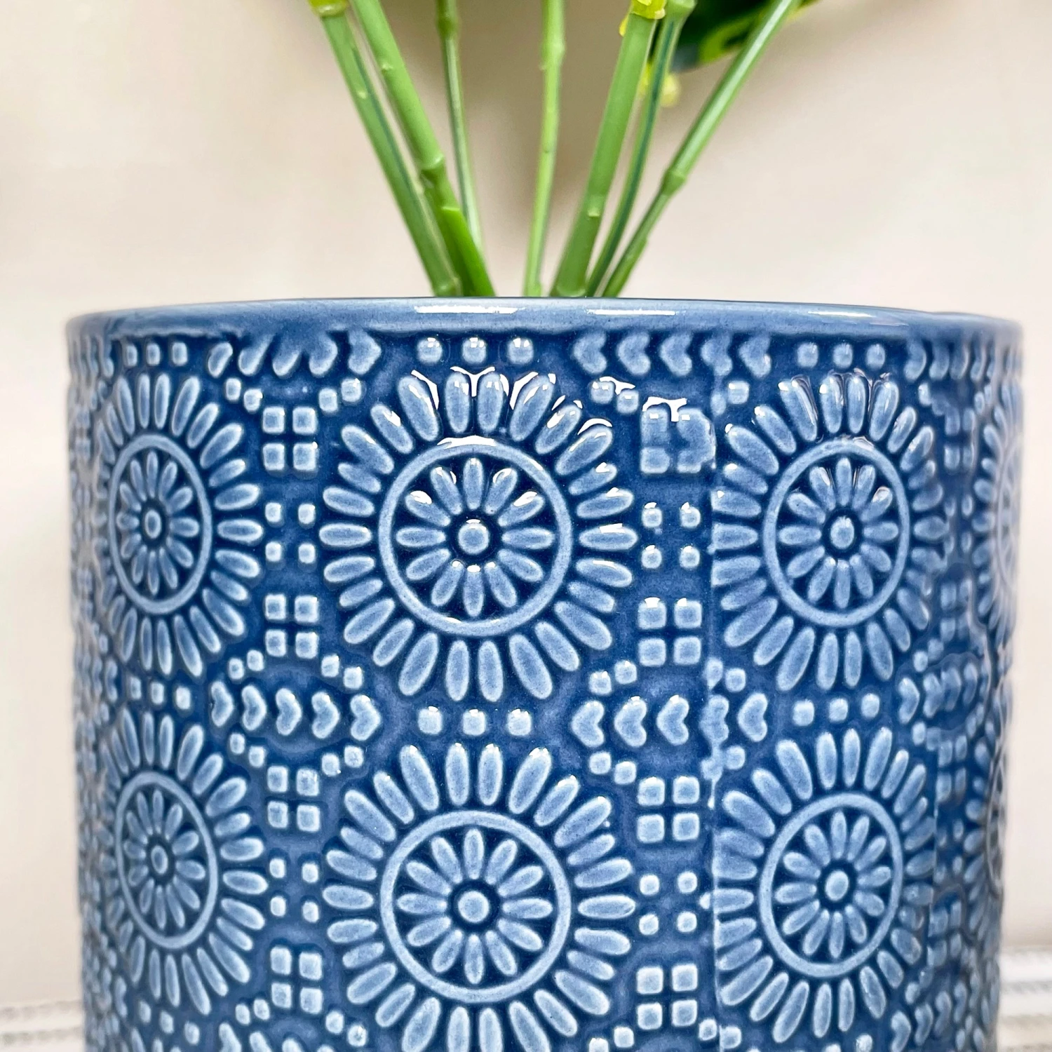 Darthome Limited Artificial Dieffenbachia Flower In Blue Pot 3 Darthome Limited Artificial Dieffenbachia Flower In Blue Pot - Image 3