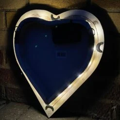 Darthome Limited Love Heart Solar Garden Mirror - Backlit Wood Frame -Darthome Limited IMG E5071 edited80