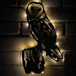Darthome Limited Metal Barn Owl Solar Wall Art