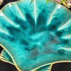 Darthome Limited Ceramic Teal Blue Scallop Shell Trinket Dish -Darthome Limited IMG E5251