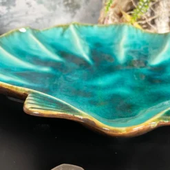 Darthome Limited Ceramic Teal Blue Scallop Shell Trinket Dish -Darthome Limited IMG E5253