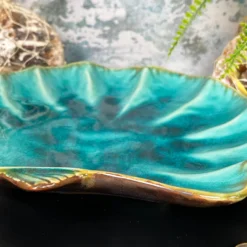 Darthome Limited Ceramic Teal Blue Scallop Shell Trinket Dish -Darthome Limited IMG E5254