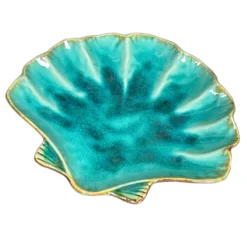 Darthome Limited Ceramic Teal Blue Scallop Shell Trinket Dish -Darthome Limited IMG E5257copy