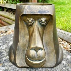 Darthome Limited Gold Monkey Head Planter Large
