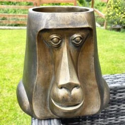 Darthome Limited Gold Monkey Head Planter Large -Darthome Limited IMG E5330 edited68