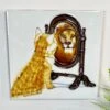 Darthome Limited Reflection Of A Lion Ceramic Art Tile 8x8"