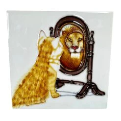 Darthome Limited Reflection Of A Lion Ceramic Art Tile 8x8" -Darthome Limited IMG E5356copy