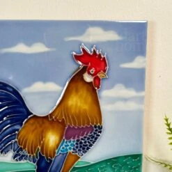Darthome Limited Cockerel Ceramic Art Tile 8x8" -Darthome Limited IMG E5388