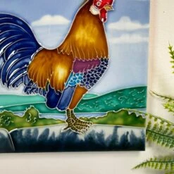 Darthome Limited Cockerel Ceramic Art Tile 8x8" -Darthome Limited IMG E5389