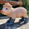 Darthome Limited Pink Resin Pig With Wellies Ornament