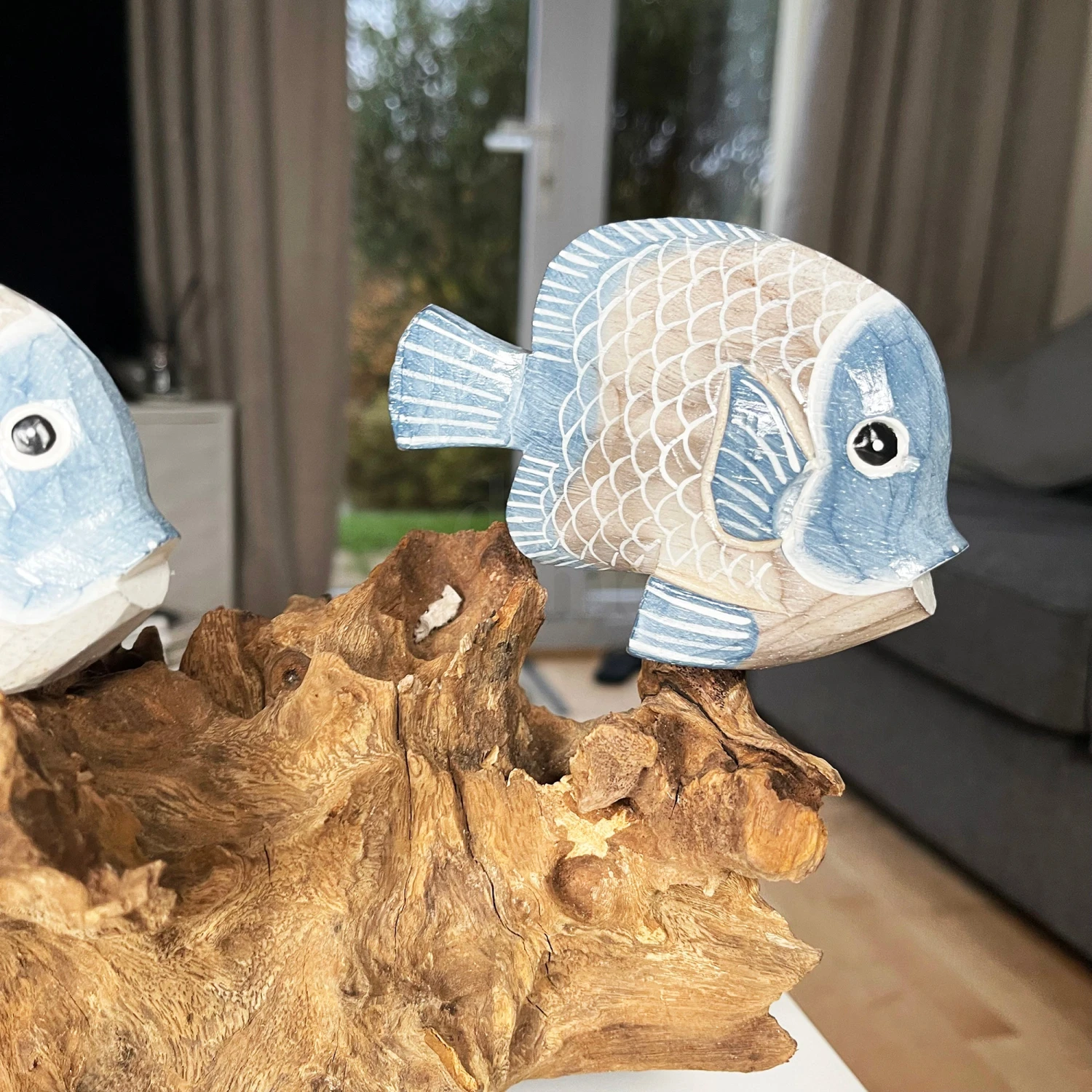 Darthome Limited Blue Fish On Teak Root Coral Reef Sculpture 2 Darthome Limited Blue Fish On Teak Root Coral Reef Sculpture - Image 2