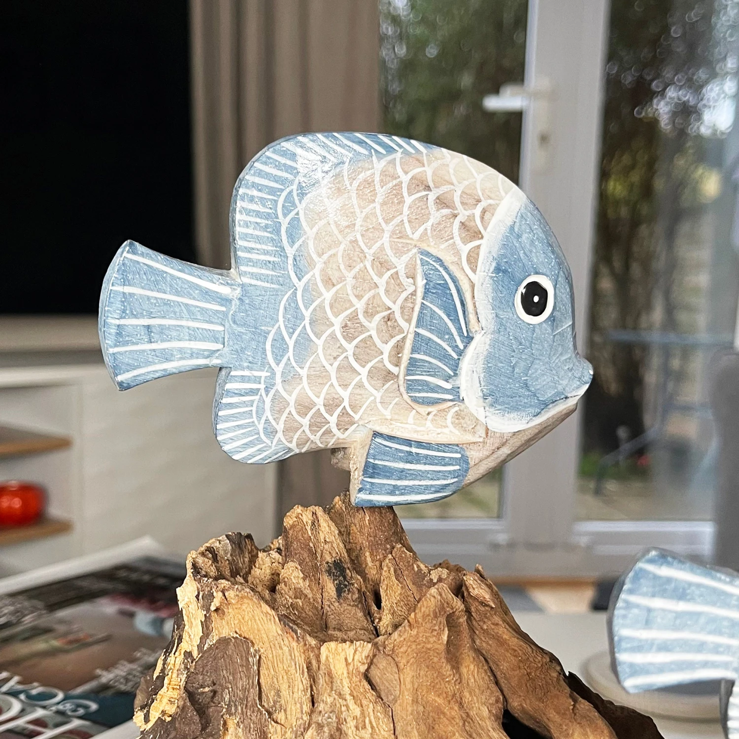 Darthome Limited Blue Fish On Teak Root Coral Reef Sculpture 4 Darthome Limited Blue Fish On Teak Root Coral Reef Sculpture - Image 4