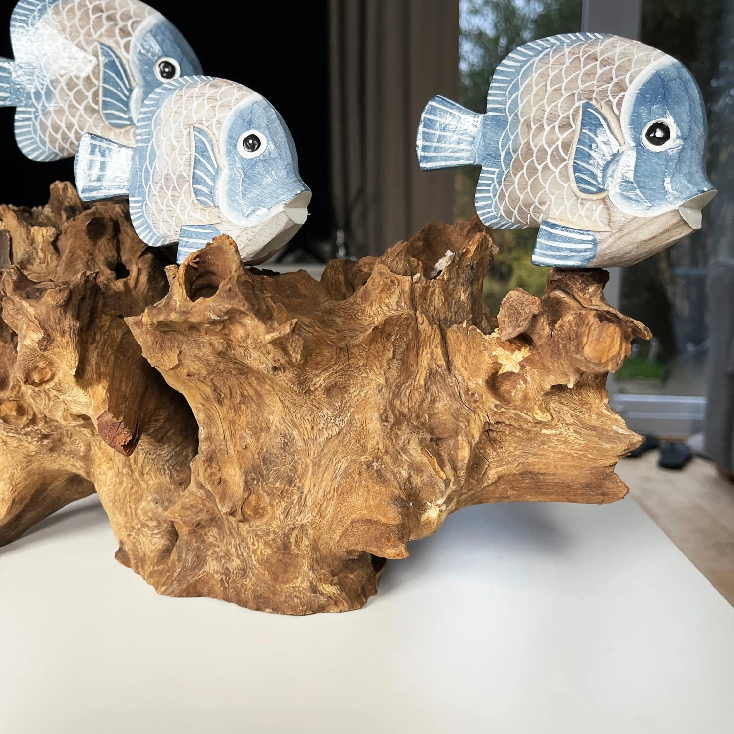 Darthome Limited Blue Fish On Teak Root Coral Reef Sculpture 6 Darthome Limited Blue Fish On Teak Root Coral Reef Sculpture - Image 6