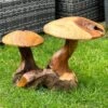 Darthome Limited Teak Root Double Wild Mushroom Sculpture