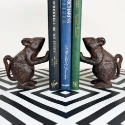 Darthome Limited Set Of 2 Cast Iron Mouse Bookends