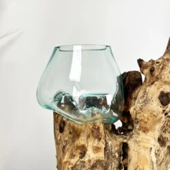 Darthome Limited Tall Double Molten 11cm Bowls Teak Root Stand -Darthome Limited IMG E6114