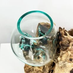 Darthome Limited Tall Double Molten 11cm Bowls Teak Root Stand -Darthome Limited IMG E6117