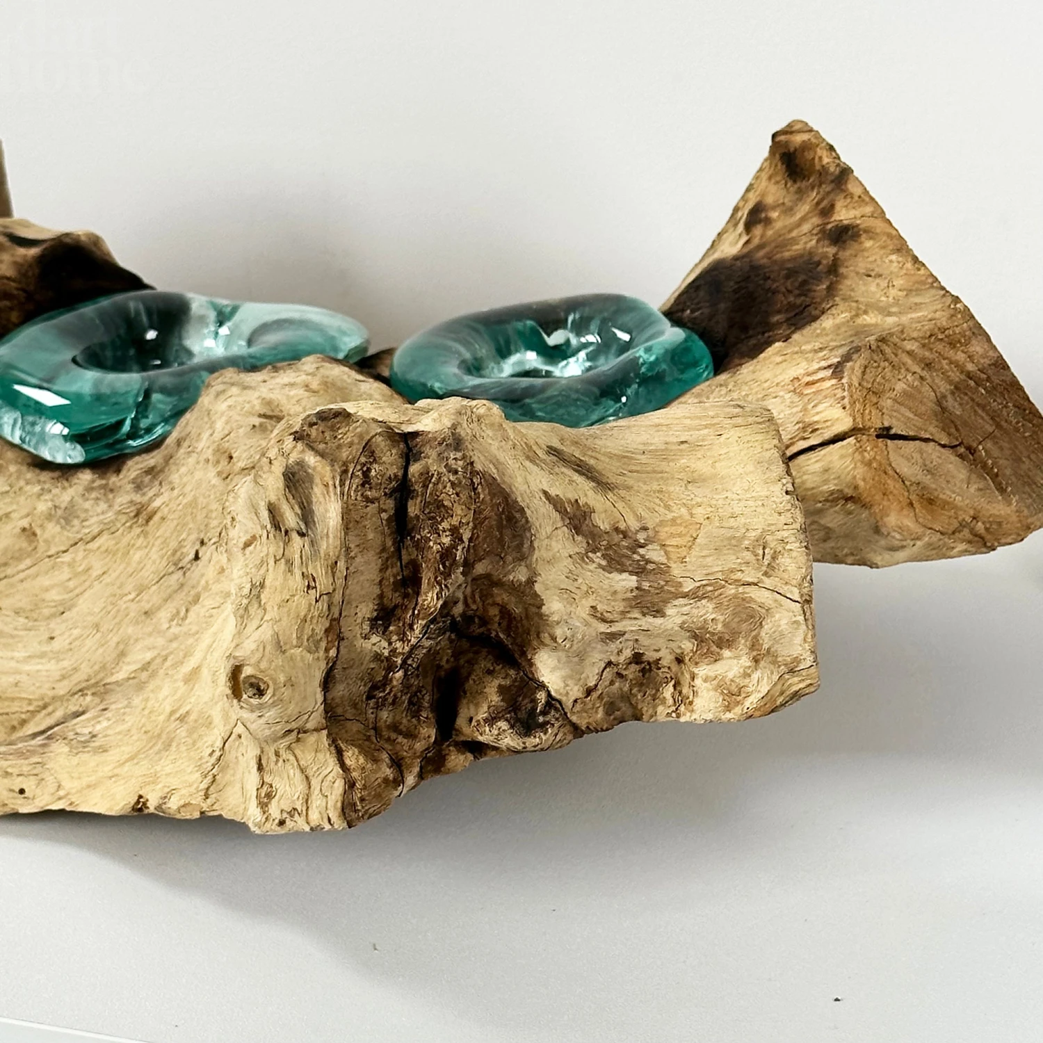 Darthome Limited Molten Glass 4 Candle Holder On Teak Root Stand 6 Darthome Limited Molten Glass 4 Candle Holder On Teak Root Stand - Image 6