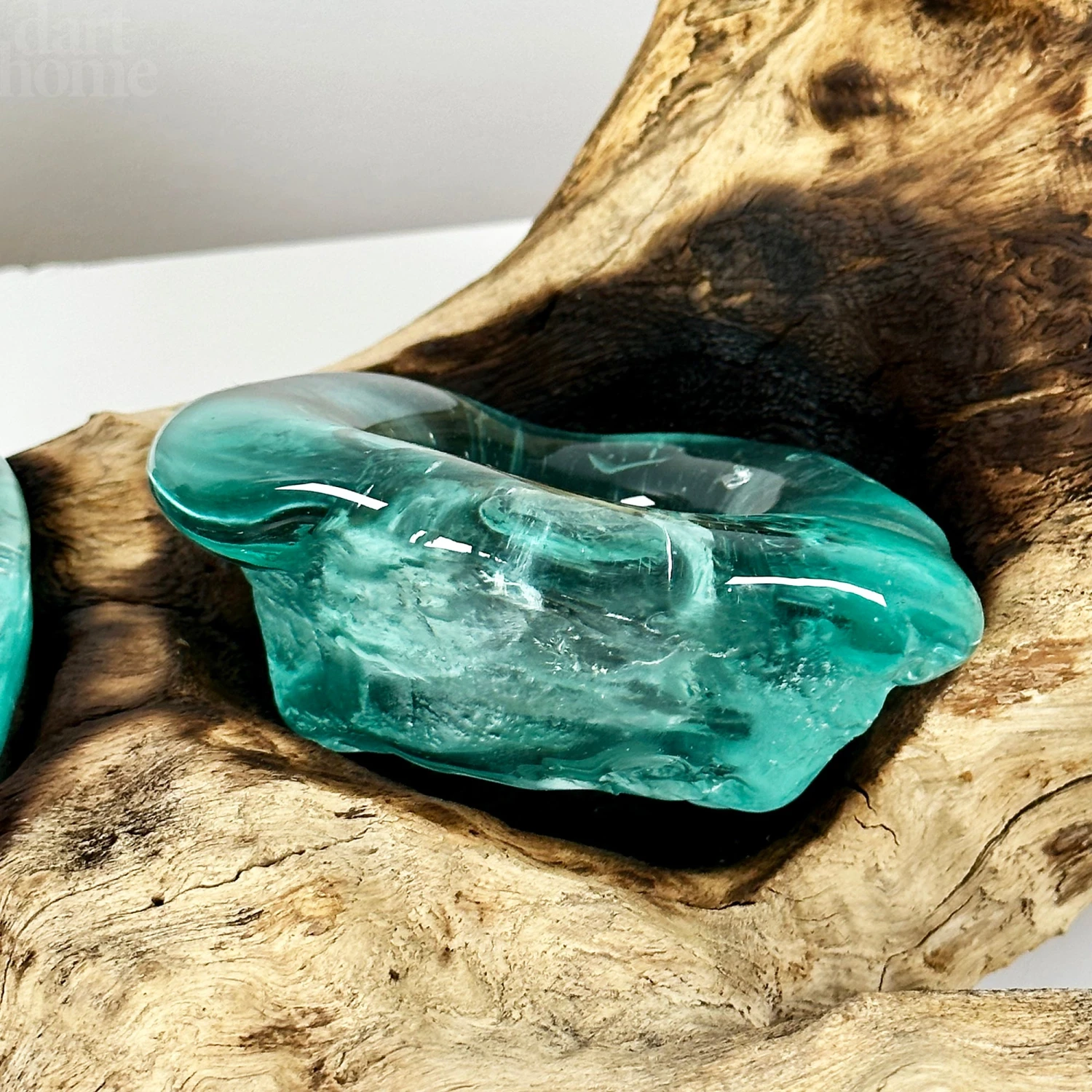 Darthome Limited Molten Glass 4 Candle Holder On Teak Root Stand 7 Darthome Limited Molten Glass 4 Candle Holder On Teak Root Stand - Image 7