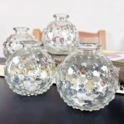 Darthome Limited Set Of 4 Clear Glass Bobble Vases