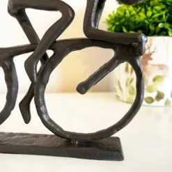 Darthome Limited Black Cast Iron Racing Cyclist Sculpture Gift 18cm -Darthome Limited IMG E6148 edited83