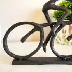 Darthome Limited Black Cast Iron Racing Cyclist Sculpture Gift 18cm -Darthome Limited IMG E6149 edited84