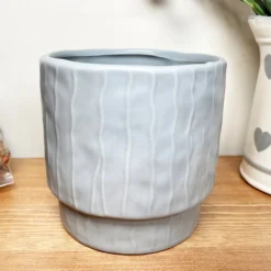 Darthome Limited Striped Pastel Grey Pot Cover -Darthome Limited IMG E6214