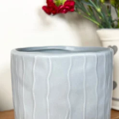 Darthome Limited Striped Pastel Grey Pot Cover -Darthome Limited IMG E6219