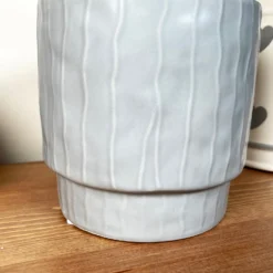 Darthome Limited Striped Pastel Grey Pot Cover -Darthome Limited IMG E6220