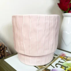 Darthome Limited Striped Pastel Pink Pot Cover -Darthome Limited IMG E6232