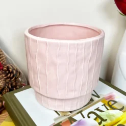 Darthome Limited Striped Pastel Pink Pot Cover -Darthome Limited IMG E6233