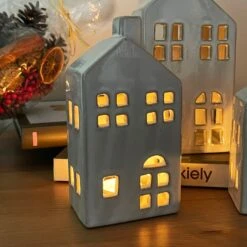 Darthome Limited Ceramic Christmas House Tealight Holders -Darthome Limited IMG E6272