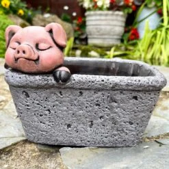 Darthome Limited Cement Pig In Trough Planter