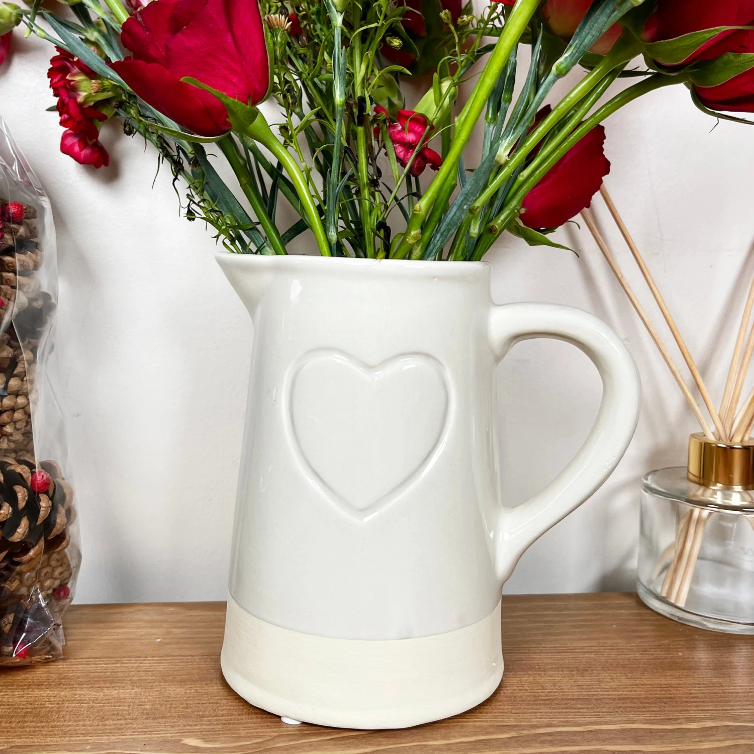 Darthome Limited Two Tone Embossed Heart Jug Vase 1 Darthome Limited Two Tone Embossed Heart Jug Vase