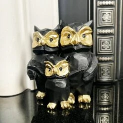 Darthome Limited Monochrome Barn Owl Family Figurine