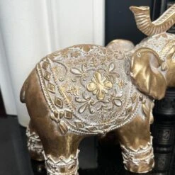 Darthome Limited Set Of 2 Gold Indian Elephant Ornaments -Darthome Limited IMG E6554