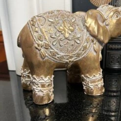 Darthome Limited Set Of 2 Gold Indian Elephant Ornaments -Darthome Limited IMG E6555