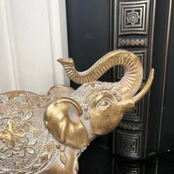 Darthome Limited Set Of 2 Gold Indian Elephant Ornaments -Darthome Limited IMG E6556