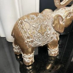 Darthome Limited Set Of 2 Gold Indian Elephant Ornaments -Darthome Limited IMG E6558