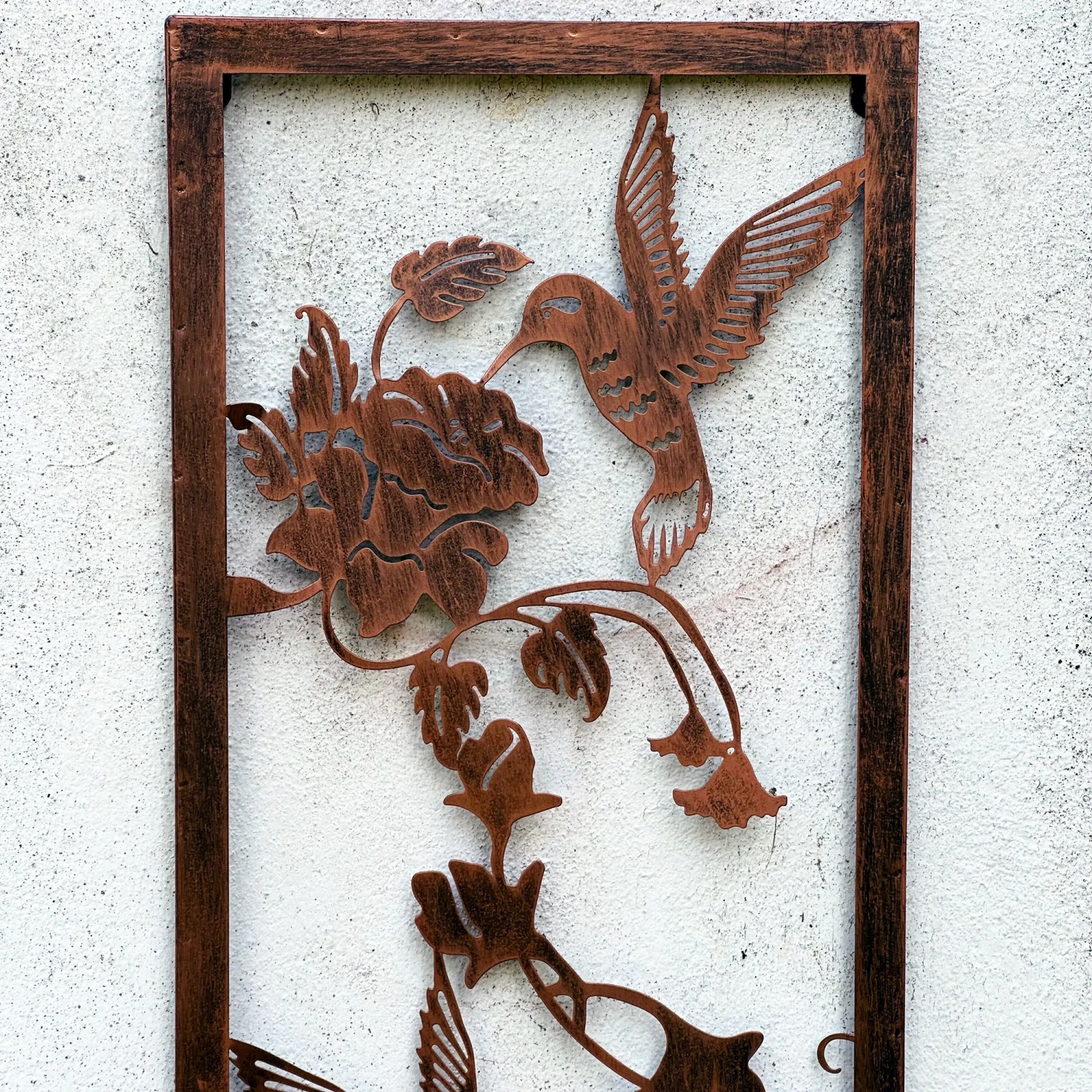 Darthome Limited Bronze Narrow Floral Hummingbird Garden Wall Art 2 Darthome Limited Bronze Narrow Floral Hummingbird Garden Wall Art - Image 2