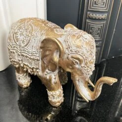 Darthome Limited Set Of 2 Gold Indian Elephant Ornaments -Darthome Limited IMG E6570