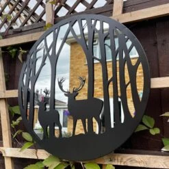 Darthome Limited Black Silhouette Stag Forest Garden Mirror -Darthome Limited IMG E6572 edited256