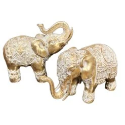Darthome Limited Set Of 2 Gold Indian Elephant Ornaments -Darthome Limited IMG E6577copy