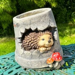 Darthome Limited Hedgehog In Antique Bucket Flower Pot