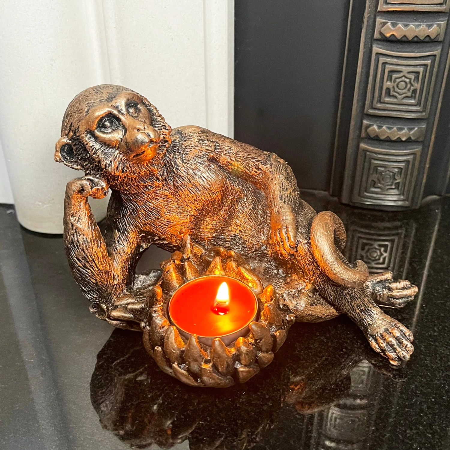 Darthome Limited Gold Lying Monkey Tealight Holder 9 Darthome Limited Gold Lying Monkey Tealight Holder - Image 9
